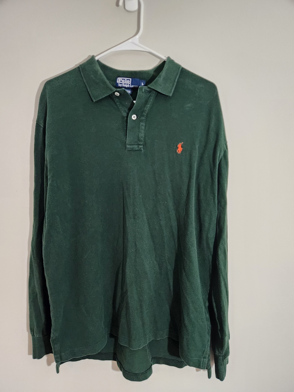 Polo by Ralph Lauren Long Sleeve Hunter Dark Green Cotton Polo Shirt Outdoorsy